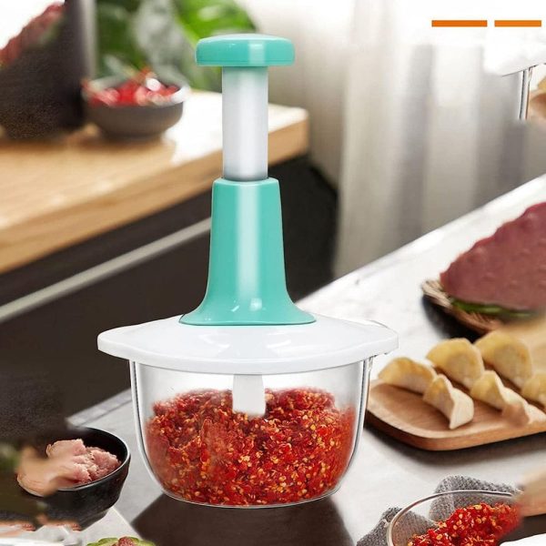 Manual Hand Push Chopper |Vegetable Meat Grinder, Grater, Chopper -1500 Ml (random Color)