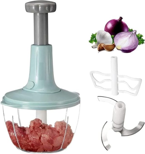 Manual Hand Push Chopper |Vegetable Meat Grinder, Grater, Chopper -1500 Ml (random Color)