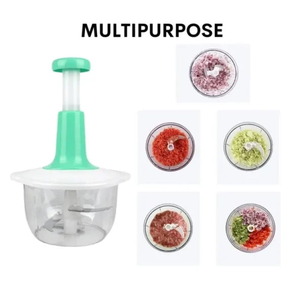 Manual Hand Push Chopper |Vegetable Meat Grinder, Grater, Chopper -1500 Ml (random Color)